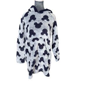 Disney Mickey Mouse Hooded Pullover Blanket Sweatshirt With Kangaroo Pocket XS F